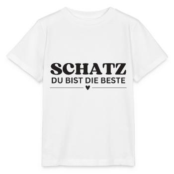 Schatz du bist die Beste - Stanley/Stella Kinder T-Shirt MINI CREATOR  - Weiß - Vorne - Maike (125cm)