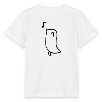 Oiseau chanteur – Dessin au trait minimaliste - T-shirt bio MINI CREATOR Stanley/Stella Enfant - blanc - Devant - Maike (125cm)