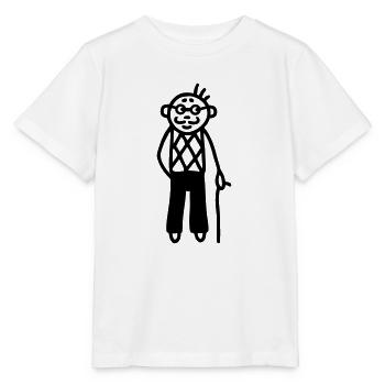 Opa mit Schnurrbart und Brille - Stanley/Stella Kinder T-Shirt MINI CREATOR  - Weiß - Vorne - Maike (125cm)