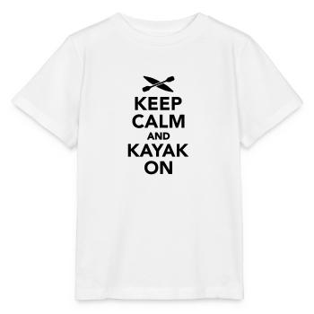 Keep calm and Kayak on - Stanley/Stella MINI CREATOR Kids’ T-Shirt - white - Front - Maike (125cm)
