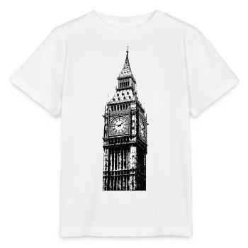 BIG BEN WAHRZEICHEN ENGLAND LONDON STENCIL - Stanley/Stella Kinder T-Shirt MINI CREATOR  - Weiß - Vorne - Maike (125cm)