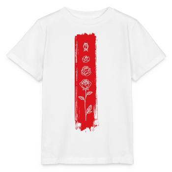 Vertikale Rosen-Pinselkunst - Stanley/Stella Kinder T-Shirt MINI CREATOR  - Weiß - Vorne - Maike (125cm)