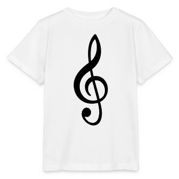 Notenschlüssel Musik Note Zeichen Symbol Symbole - Stanley/Stella Kinder T-Shirt MINI CREATOR  - Weiß - Vorne - Maike (125cm)