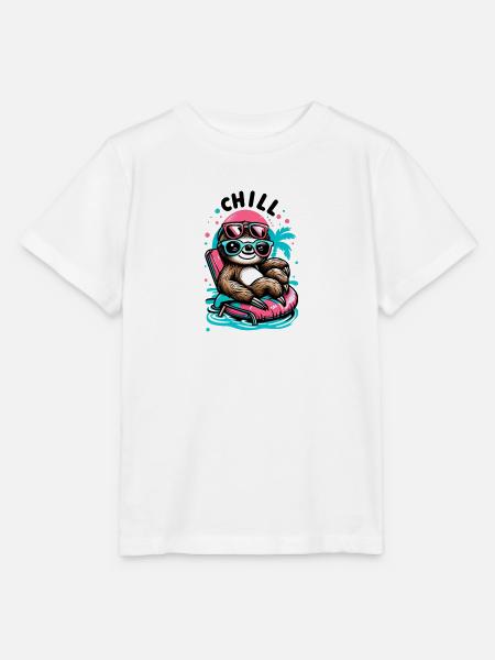 Chill Faultier - Stanley/Stella Kinder T-Shirt MINI CREATOR  - Weiß