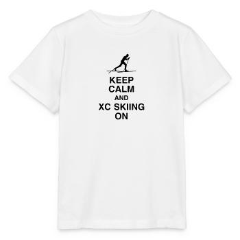 Langlaufen / Langlauf / eislaufen / Langläufer - Stanley/Stella Kinder T-Shirt MINI CREATOR  - Weiß - Vorne - Maike (125cm)