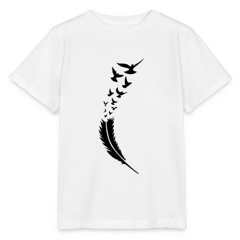 feather voegel fly - Stanley/Stella MINI CREATOR Kids’ T-Shirt - white - Front - Maike (125cm)
