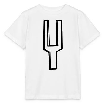 Stimmgabel handgezeichnet - Stanley/Stella Kinder T-Shirt MINI CREATOR  - Weiß - Vorne - Maike (125cm)