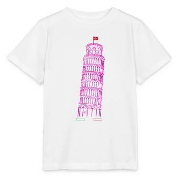 Schiefer Turm von Pisa gezeichnet - Stanley/Stella Kinder T-Shirt MINI CREATOR  - Weiß - Vorne - Maike (125cm)