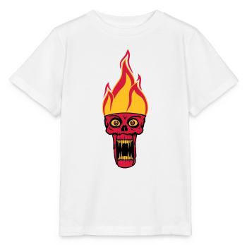 monstre hoelle mal horreur halloween tête visage - T-shirt bio MINI CREATOR Stanley/Stella Enfant - blanc - Devant - Maike (125cm)