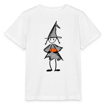 Sorcière citrouille - T-shirt bio MINI CREATOR Stanley/Stella Enfant - blanc - Devant - Maike (125cm)