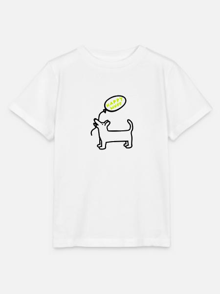 happy wuff - Stanley/Stella Kinder T-Shirt MINI CREATOR - Weiß