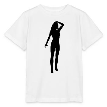Frau Körper Silhouette Vektor-Design - Stanley/Stella Kinder T-Shirt MINI CREATOR  - Weiß - Vorne - Maike (125cm)