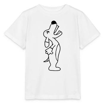 Dog angrily yelling upwards barking loudly yapping - Stanley/Stella MINI CREATOR Kids’ T-Shirt - white - Front - Maike (125cm)