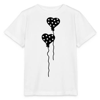 Herz Luftballons gepunktet - Stanley/Stella Kinder T-Shirt MINI CREATOR  - Weiß - Vorne - Maike (125cm)