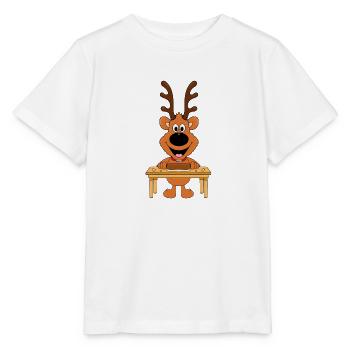 REH - RENTIER - WEIHNACHTSBÄCKEREI - WEIHNACHTEN - Stanley/Stella Kinder T-Shirt MINI CREATOR  - Weiß - Vorne - Maike (125cm)
