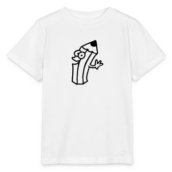 broche joyeuse - ligne - T-shirt bio MINI CREATOR Stanley/Stella Enfant - blanc - Devant - Maike (125cm)