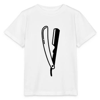 Rasieren Barber logo icon - Stanley/Stella Kinder T-Shirt MINI CREATOR  - Weiß - Vorne - Maike (125cm)