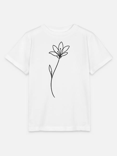 Botanische Linienblüte Minimal - Stanley/Stella Kinder T-Shirt MINI CREATOR - Weiß