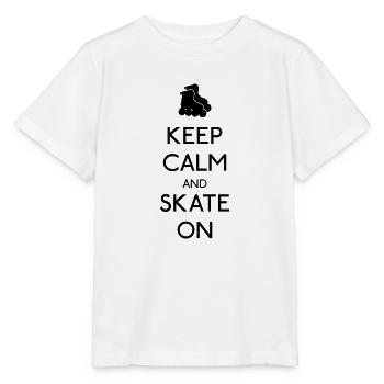 Keep Calm skate on - T-shirt bio MINI CREATOR Stanley/Stella Enfant - blanc - Devant - Maike (125cm)