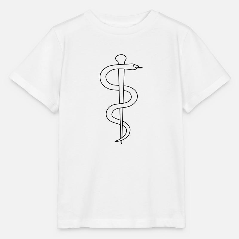 Médecine | Esculape | Tige d'Asclépios - T-shirt bio MINI CREATOR Stanley/Stella Enfant - blanc