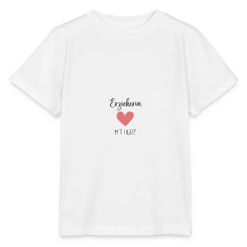 Erzieherin mit Herz Kindergärtnerin Geschenk - Stanley/Stella Kinder T-Shirt MINI CREATOR  - Weiß - Vorne - Maike (125cm)