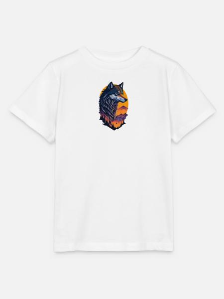 Wolf in den Bergen - Stanley/Stella Kinder T-Shirt MINI CREATOR - Weiß