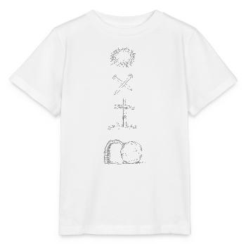 Vom Kreuz zur Auferstehung - Stanley/Stella Kinder T-Shirt MINI CREATOR  - Weiß - Vorne - Maike (125cm)
