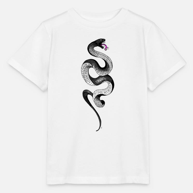 Serpent noir - T-shirt bio MINI CREATOR Stanley/Stella Enfant - blanc