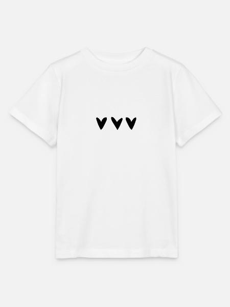 Herzen schwarz - Stanley/Stella Kinder T-Shirt MINI CREATOR - Weiß