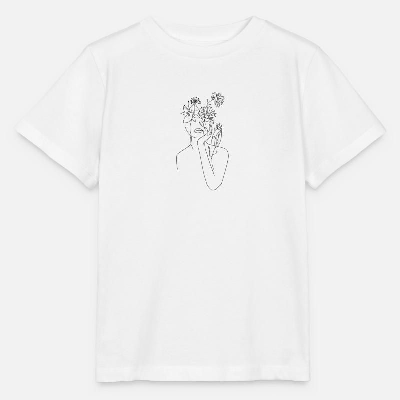 Femme aux fleurs - T-shirt bio MINI CREATOR Stanley/Stella Enfant - blanc