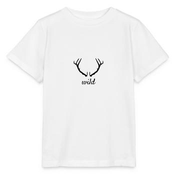Antlers deer wild black - Stanley/Stella MINI CREATOR Kids’ T-Shirt - white - Front - Maike (125cm)