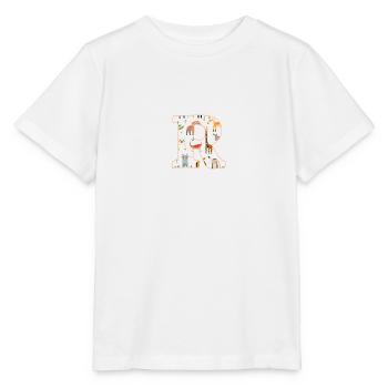 Buchstabe R, Monogramm, Tiermuster - Stanley/Stella Kinder T-Shirt MINI CREATOR  - Weiß - Vorne - Maike (125cm)