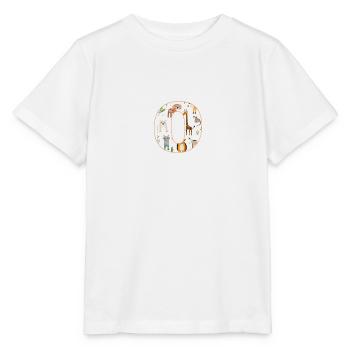 Buchstabe O, Monogramm, Tiermuster - Stanley/Stella Kinder T-Shirt MINI CREATOR  - Weiß - Vorne - Maike (125cm)
