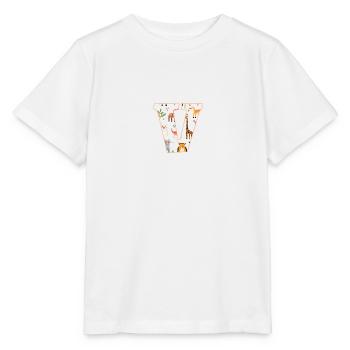 Buchstabe V, Monogramm, Tiermuster - Stanley/Stella Kinder T-Shirt MINI CREATOR  - Weiß - Vorne - Maike (125cm)
