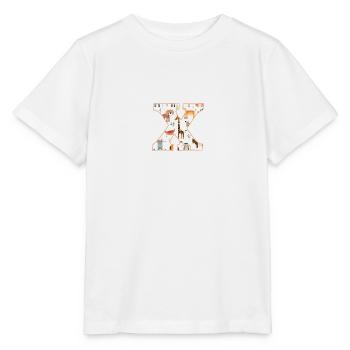 Letter X, Monogram, Animal Pattern - Stanley/Stella MINI CREATOR Kids’ T-Shirt - white - Front - Maike (125cm)