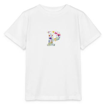 Letter P, Monogram, Floral Pattern - Stanley/Stella MINI CREATOR Kids’ T-Shirt - white - Front - Maike (125cm)