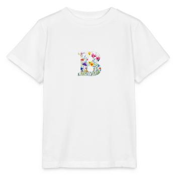 Lettre B, Monogramme, Motif Floral - T-shirt bio MINI CREATOR Stanley/Stella Enfant - blanc - Devant - Maike (125cm)