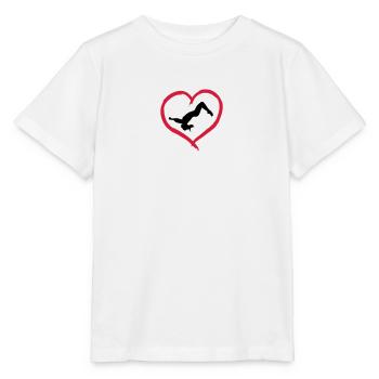 Turnerin beim Salto, Turnen Herz - Stanley/Stella Kinder T-Shirt MINI CREATOR  - Weiß - Vorne - Maike (125cm)