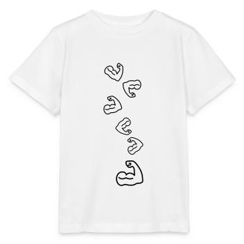 Icône d’haltère musculaire - T-shirt bio MINI CREATOR Stanley/Stella Enfant - blanc - Devant - Maike (125cm)