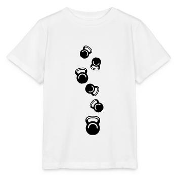 Hantel gewichte icon - Stanley/Stella Kinder T-Shirt MINI CREATOR  - Weiß - Vorne - Maike (125cm)