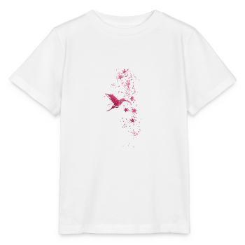 étoiles, blanc, illustration, étoile, colibri, oiseau - T-shirt bio MINI CREATOR Stanley/Stella Enfant - blanc - Devant - Maike (125cm)