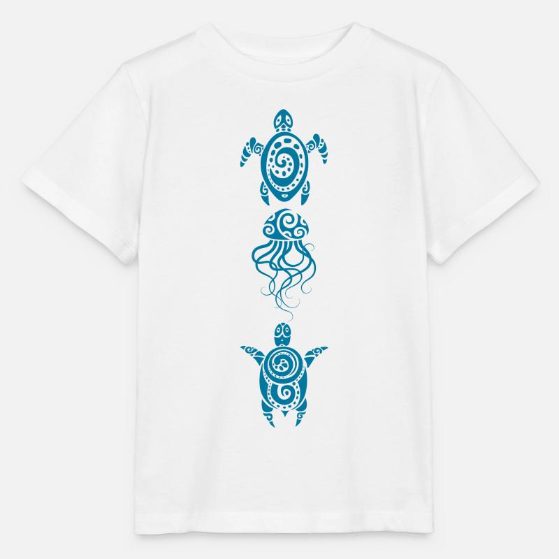 Deux tortues et une méduse - T-shirt bio MINI CREATOR Stanley/Stella Enfant - blanc