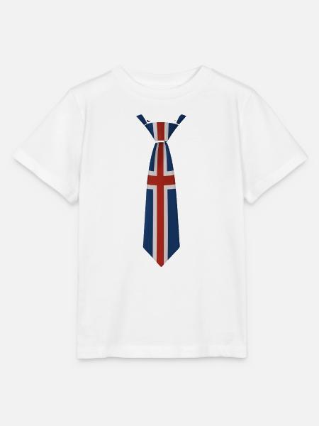 Union Jack Krawatten-Design - Stanley/Stella Kinder T-Shirt MINI CREATOR - Weiß