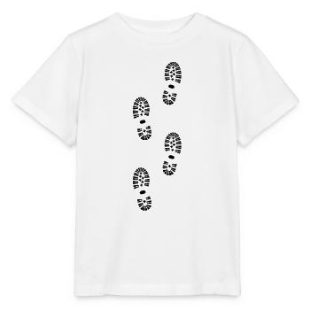 Shoes, Shoe Print, Hiking - Stanley/Stella MINI CREATOR Kids’ T-Shirt - white - Front - Maike (125cm)