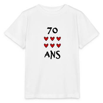 70 ANS. 70e ANNIVERSAIRE. ANNIVERSAIRE 70 ANS. 70 - T-shirt bio MINI CREATOR Stanley/Stella Enfant - blanc - Devant - Maike (125cm)