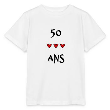 50 ANS. 50e ANNIVERSAIRE. ANNIVERSAIRE 50 ANS. 50 - T-shirt bio MINI CREATOR Stanley/Stella Enfant - blanc - Devant - Maike (125cm)