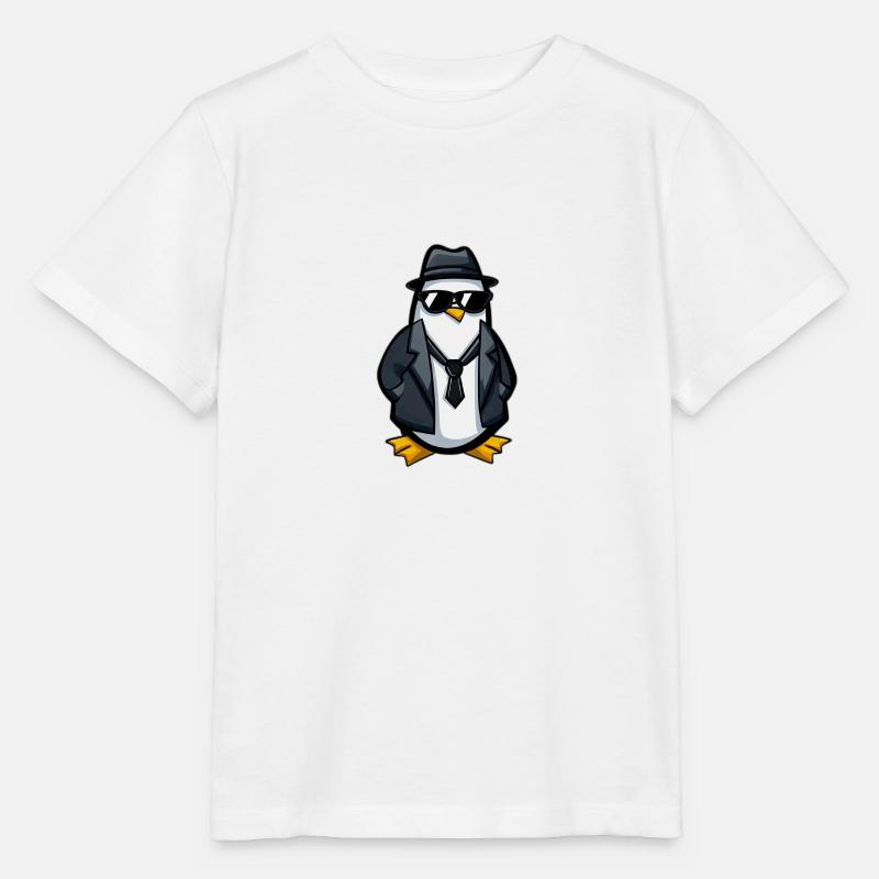 Agent Penguin - Stanley/Stella MINI CREATOR Kids’ T-Shirt - white