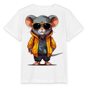 Urban Rodent: Streetwise Mouse Vibes - T-shirt bio MINI CREATOR Stanley/Stella Enfant - blanc - Devant - Maike (125cm)