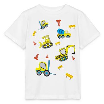 Baustellen Fahrzeuge - Stanley/Stella Kinder T-Shirt MINI CREATOR  - Weiß - Vorne - Maike (125cm)