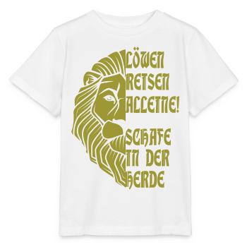 Löwen Reisen Alleine ! - Stanley/Stella Kinder T-Shirt MINI CREATOR  - Weiß - Vorne - Maike (125cm)